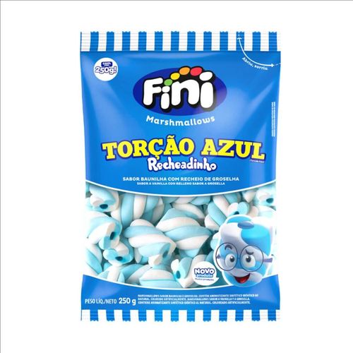 Marshmallow Recheado Azul/Branco 250 Gr Fini