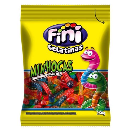 Bala Minhocas Brilho 250 Gr Fini