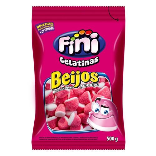 Bala Beijos De Morango 500 Gr Fini