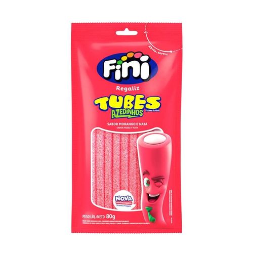 Bala Tubes Morango Citrico 80gr Fini