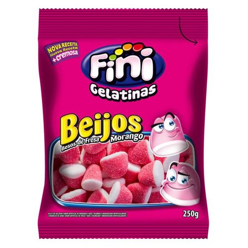 Bala Beijos De Morango 250 Gr Fini