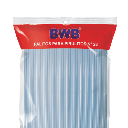 Palito Pirulito Plastico Grande Azul C/ 50 Un Bwb