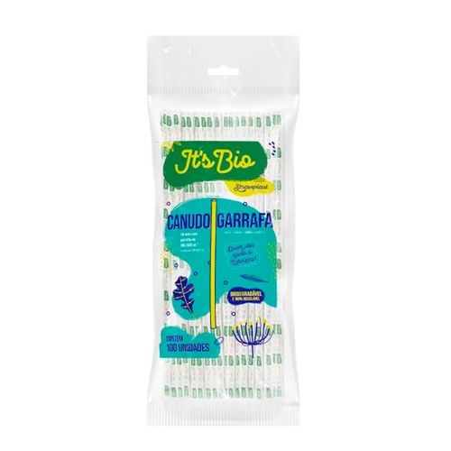 Canudo Biodegradavel Garrafa Sache C/ 100 Un 5 Mm Strawplast