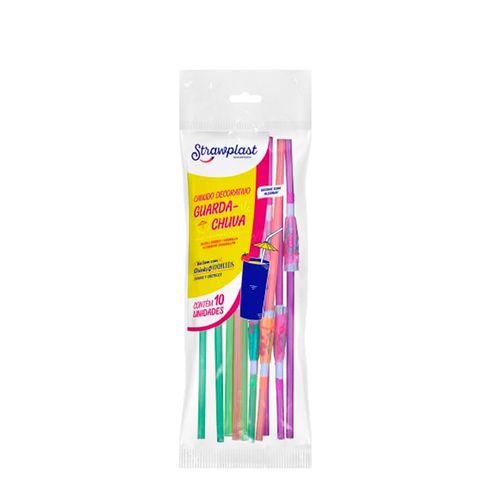 Canudo Guarda-Chuva Flex 6 Mm C/10 Un Strawplast