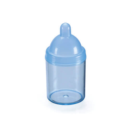 Mamadeira Transparente Tampa Azul Bebe 10 Un