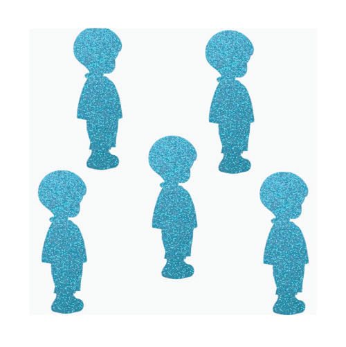 Aplique Decorativo E.V.A Menino Azul Glitter 6 Cm (102048) C/ 5 Un Piffer