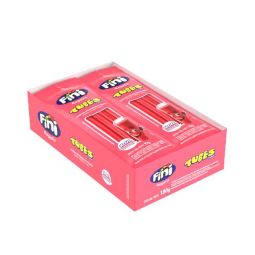 Bala Tubes Morango 12x15gr Fini
