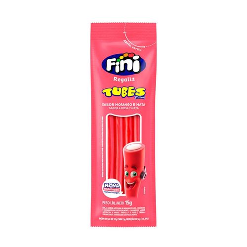 Bala Tubes Morango 12x15gr Fini