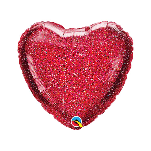 Balão Coração C/ Glitter Vermelho (88954) Qualatex