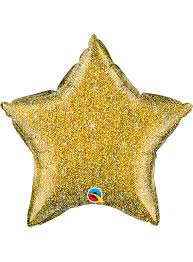 Balão Estrela C/ Glitter Ouro (88925) Qualatex