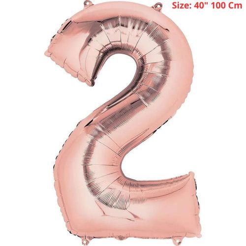 Balao Metalizado 40pol 100cm Numero Rose