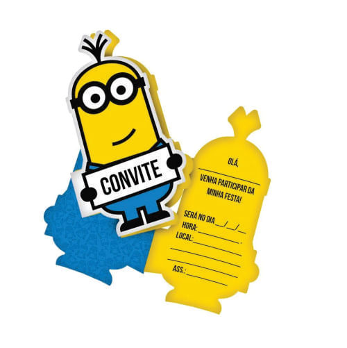 Convite Minions C/ 8 Un Festcolor