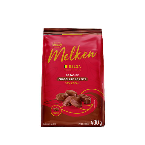 Chocolate Melken Belga Ao Leite 33% Cacau 400 Gr Harald