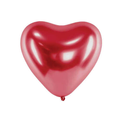 Balão 11 Aluminizado Coraçao Vermelho C/ 6 Un Happyday
