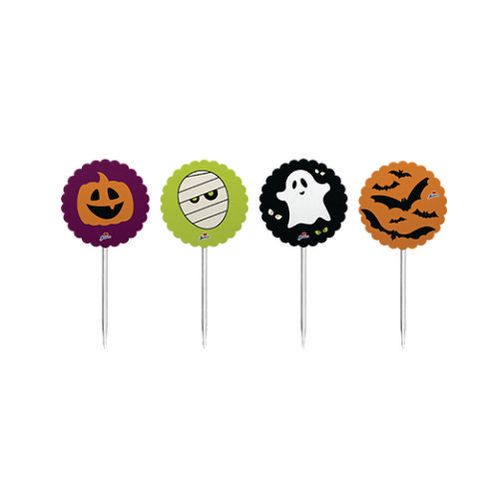 Toppers P/ Doces E Salgados Halloween C/ 8 Pçs Junco