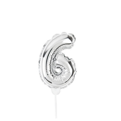 Mini Balão Met. C/ Vareta Prata N°6 19 Cm (29002748) Sempertex