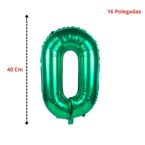 Balao Numero Metalizado 40cm Verde