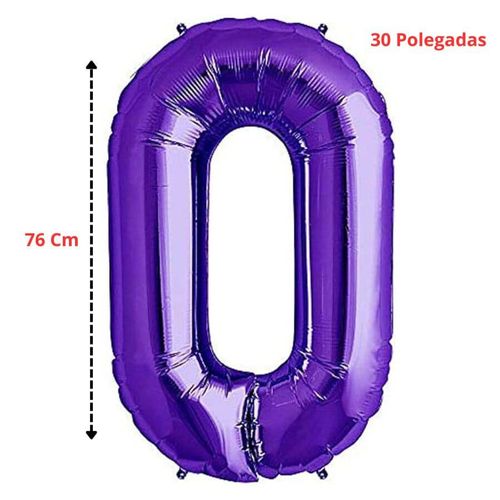 Balao Numero Metalizado 76cm Violeta