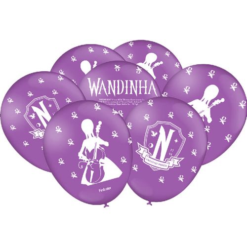 Balão Especial Wandinha Lilas Nº 9 C/ 25 Un Festcolor
