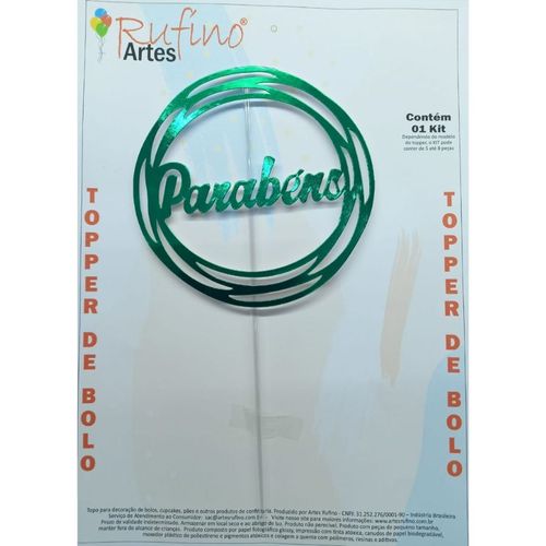 Topo Parabens Circulo Metal Rufino Artes