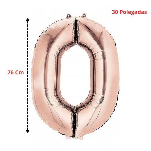 Balao Numero Metalizado 76cm Rose