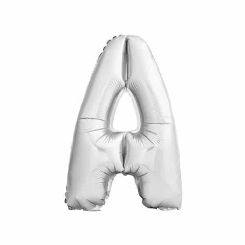 Balao Metalizado 16pol 40cm Letra Prata
