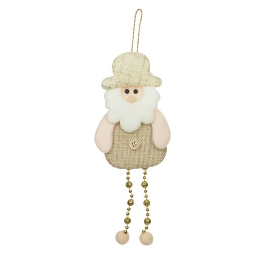 Enfeite Natal Papai Noel Pendurar 20x8 Cm Bege (51336001) Florearte