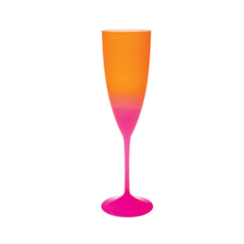 Taça Champanhe 170 Ml Degrade Laranja E Rosa Neoplas