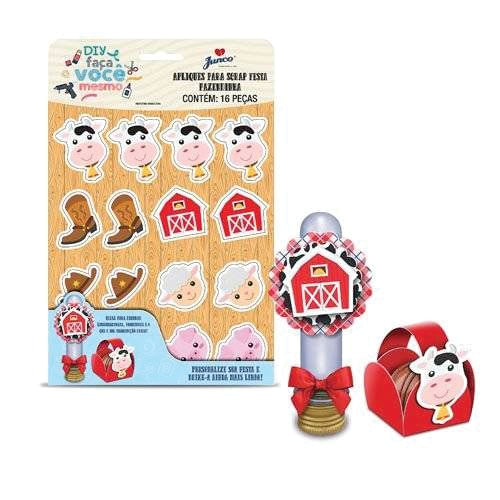 Cartela Aplique Fazendinha C/ 16 Pçs Junco