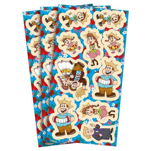 Adesivo Decorativo Familia Caipira Arraia C/ 30 Un Regina