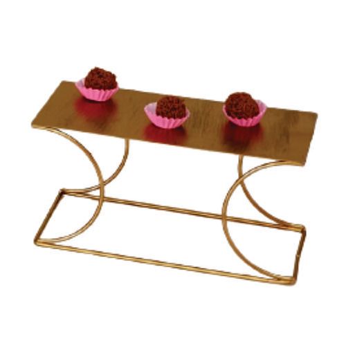 Bandeja Luxo Metal Tortinha Dourada 20x9 Cm (01) Arts Ferro