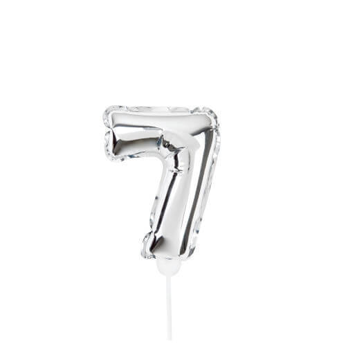 Mini Balão Met. C/ Vareta Prata N°7 19 Cm (29002749) Sempertex