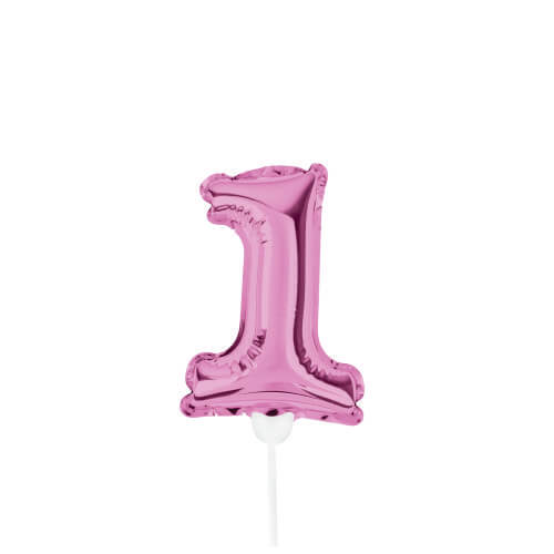 Mini Balão Met. C/ Vareta Rosa N°1 19 Cm (29002753) Sempertex