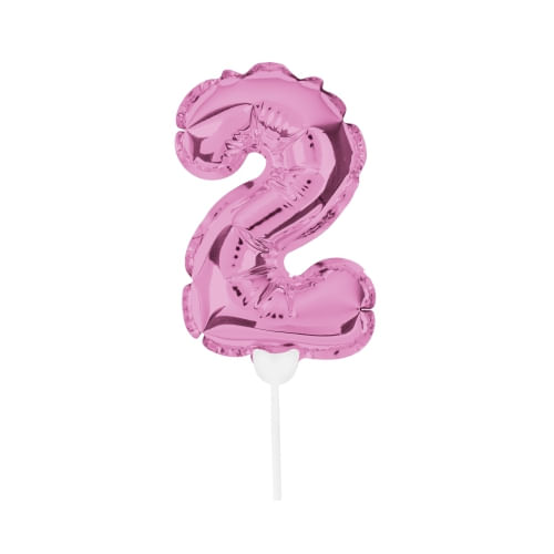 Mini Balão Met. C/ Vareta Rosa N°2 19 Cm (29002754) Sempertex