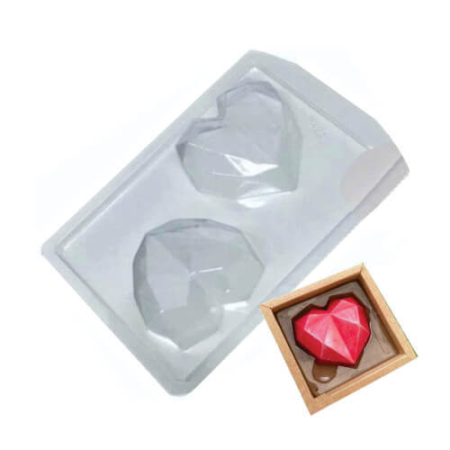 Forma Silicone Coração Diamantado M 50 Gr (Fp134) Crystal For