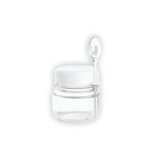 Pote De Papinha C/ Colher Branco C/ 10 Un Plastbrindes