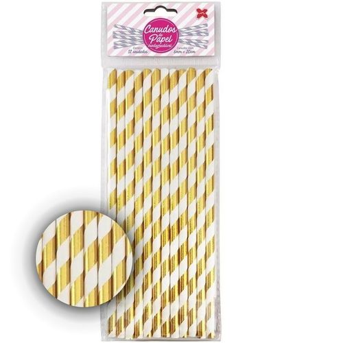 Canudo Papel Listr Metal 12 Unidades Makemais