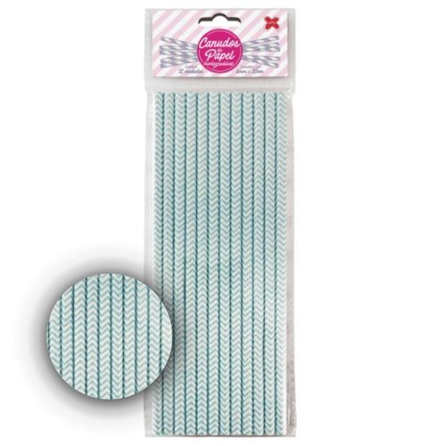 Canudo Papel Dec Chevron 12 Unidades Makemais