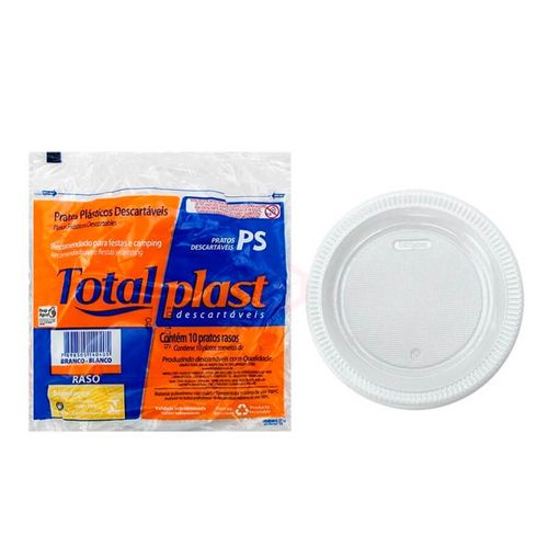 Prato Descartável Branco Nº 18 C/10 Un Totalplast