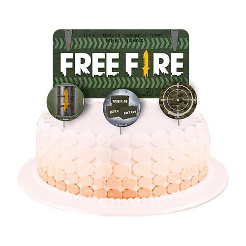 Topper Para Bolo Free Fire Festcolor