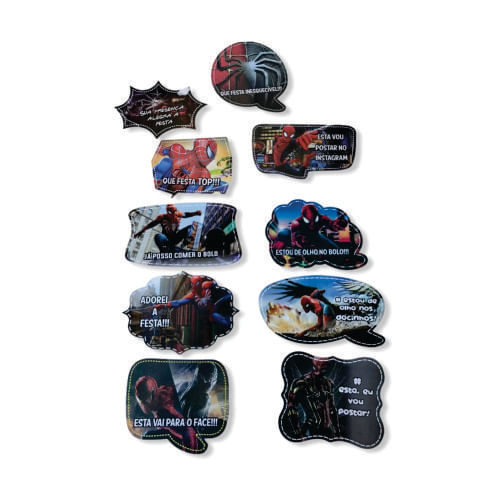 Plaquinha Foto Menino Aranha C/ 10 Un Pablo