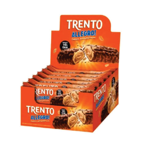 Wafer Trento Allegro Chocolate C/ Amendoin 560 Gr (16un X 35gr) Peccin