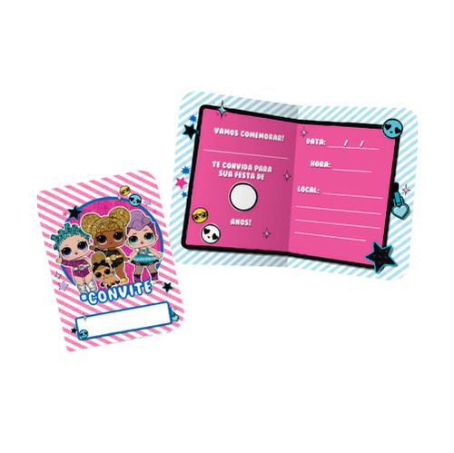 Convite Pequeno Lol Surprise C/ 8 Un Regina