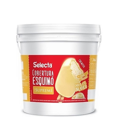 Cobertura P/ Sorvete Esquimo Crunch Chocolate Branco Bd 4 Kg Selecta