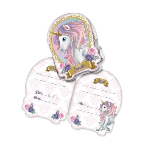 Convite Unicornio C/8 Un Festcolor