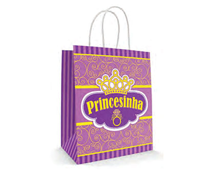 Sacola Papel Princesinha Roxo 18x09x22 C/ 10 L E L