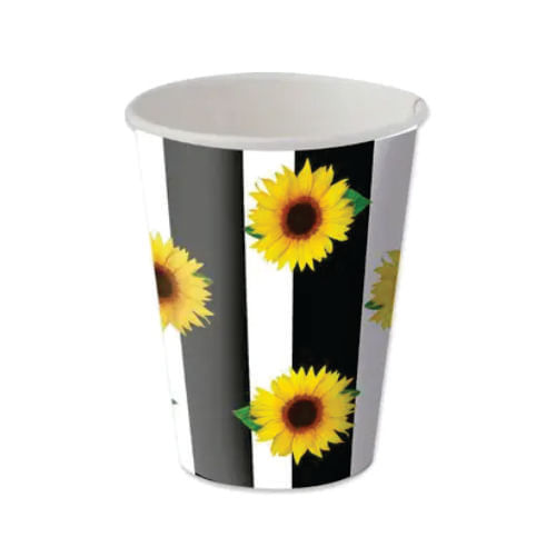 Copo Descartável Papel 200 Ml Girassol C/ 12 Un Festcolor