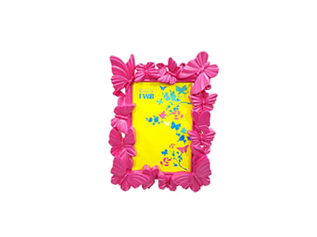 Porta Retrato Borboleta Plast Rosa 10x15 Cm (92651) Fwb