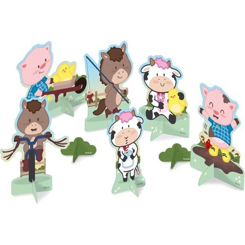 Decoração De Mesa Fazendinha C/ 8 Un Festcolor