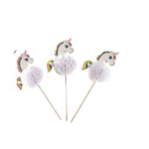 Palito Decorativo Unicornio C/ 12 Un Fox Import